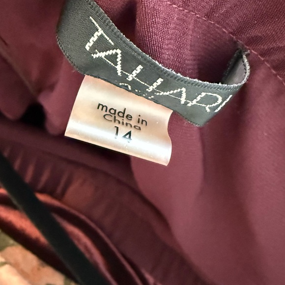 Tahari Burgundy Velvet Off-the Shoulder Cocktail Dress - Picture 3 of 3